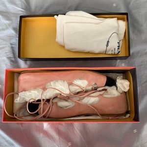 Prada Lace Up Ballerina Flats